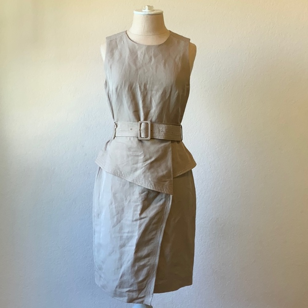 NWT Banana Republic belted lined linen blend dress